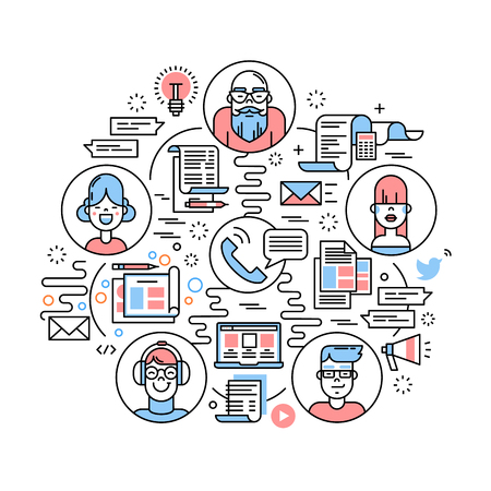Business team communication and teamwork conceptのイラスト素材