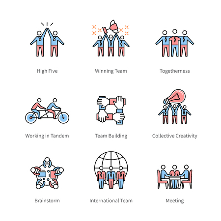 Team work, management, business concept symbolsのイラスト素材