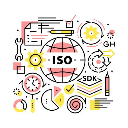 ISO business standards collage conceptのイラスト素材