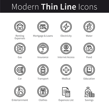 Everyday expenses, family savings and budgetのイラスト素材