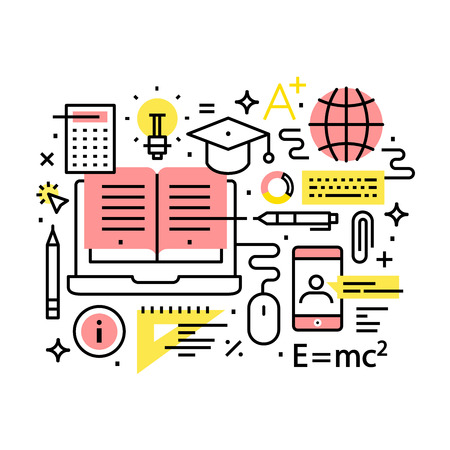 Modern education and online learning conceptのイラスト素材