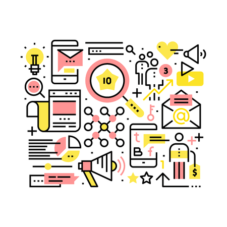 Internet marketing and SEO conceptのイラスト素材