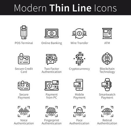 Modern mobile and desktop security iconsのイラスト素材