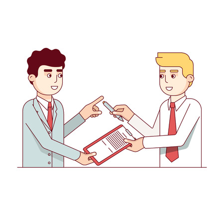 Signing of the business contract colorful iconのイラスト素材