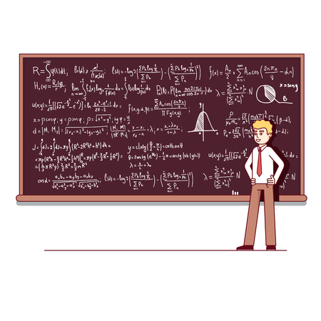 University professor giving lecture on mathematicsのイラスト素材