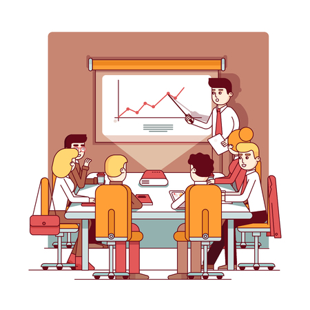 Businessman making presentation. Business seminarのイラスト素材