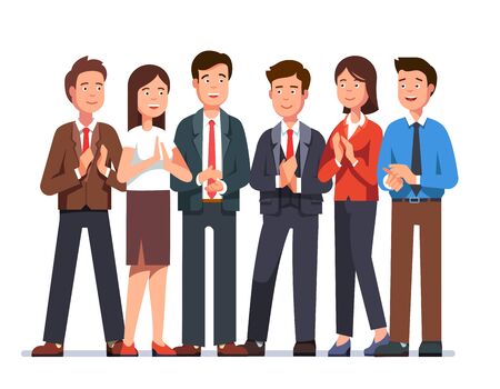 Group of business man and woman clapping handsのイラスト素材