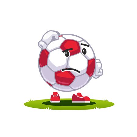 Sad soccer football fan watching football matchのイラスト素材