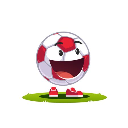 Glad soccer football fan character watching matchのイラスト素材