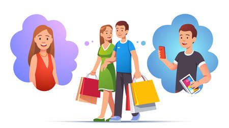 Man and woman family couple walking hand in handのイラスト素材