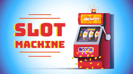 Slot machine jackpot win poster. One-armed banditの写真素材
