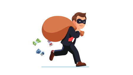 Economic crime. Robber carrying loot stealのイラスト素材