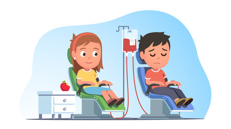 Blood transfusion health treatment in hospital or clinicのイラスト素材