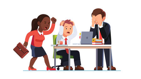 Businessmen suffering loss due to manager mistakeのイラスト素材