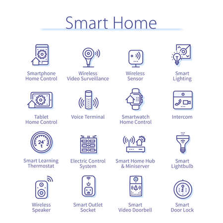 Smart home pack. Internet of sensors devicesのイラスト素材