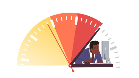 Business person trying to get job done in due timeのイラスト素材