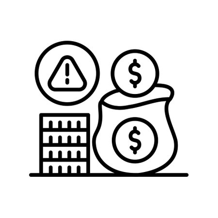 Money bag icon, concept illustration, outline symbol, vector sign, linear symbol.のイラスト素材