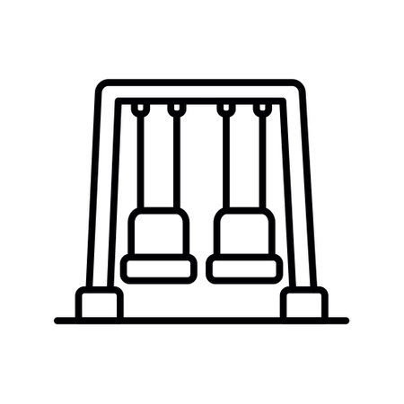 swings icon vector. A thin line sign. Isolated contour symbol illustrationのイラスト素材