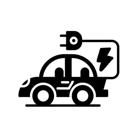 Electric Car Creative Icons Designのイラスト素材