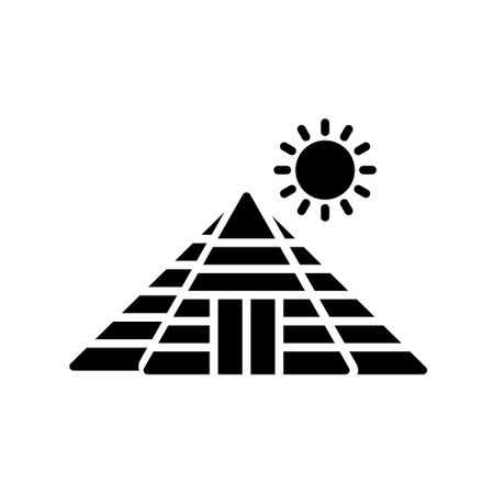 Solar energy black icon, concept illustration, vector flat symbol, glyph sign.のイラスト素材
