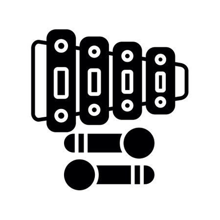 Xylophone black icon, concept illustration, vector flat symbol, glyph sign.のイラスト素材