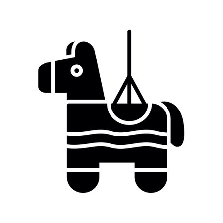 Toy horse black icon, concept illustration, glyph symbol, vector flat sign.のイラスト素材