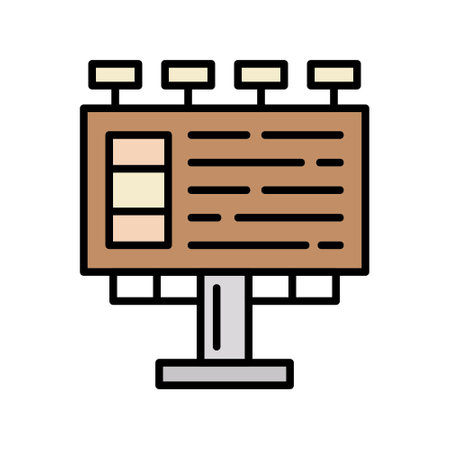 Billboard vector, Barbecue related filled design editable outline iconのイラスト素材