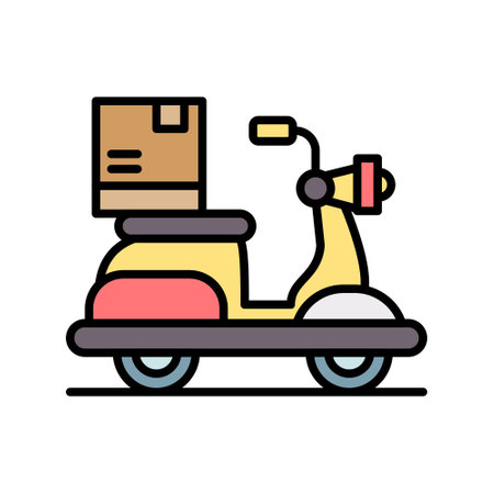 Delivery Bike Creative Icons Designのイラスト素材