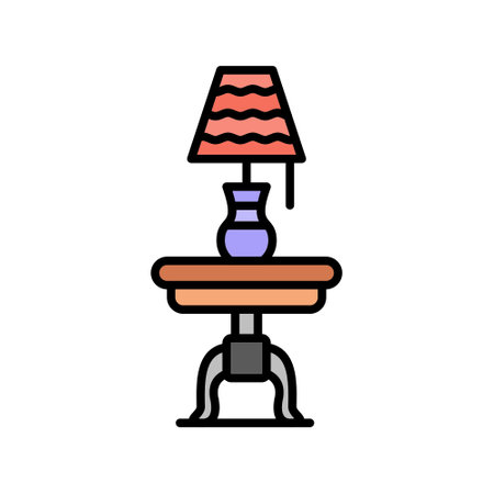 Table lamp icon, vector illustration, filled design editable outline.のイラスト素材