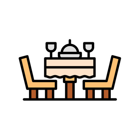 Dinner Table Creative Icons Designのイラスト素材