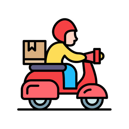 Delivery Bike Creative Icons Designのイラスト素材