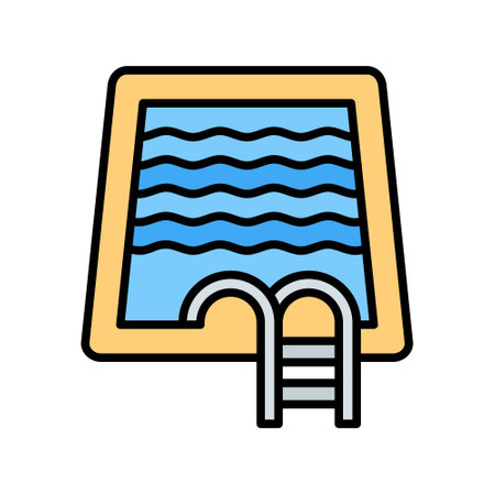 Swimming Pool Creative Icons Designのイラスト素材