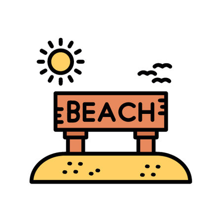 Beach Creative Icons Designのイラスト素材