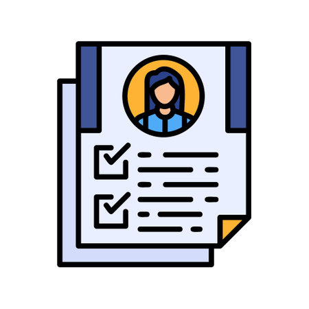 CV resume vector illustration, filled style icon editable outline. Can be used as pixel perfect.のイラスト素材