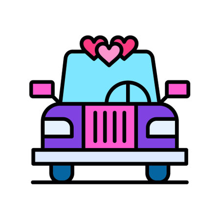 Wedding Car Creative Icons Designのイラスト素材