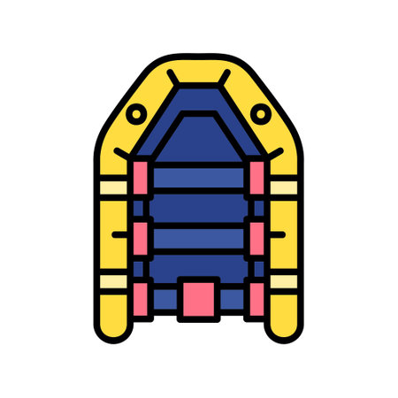 Inflatable Boat Creative Icons Designのイラスト素材