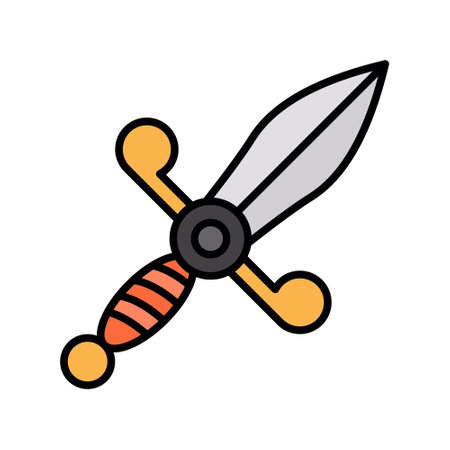 Knife vector, Military related filled design editable outline icon.のイラスト素材