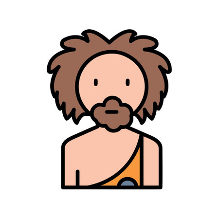 Man with beard vector, Barbershop related filled design editable outline iconのイラスト素材