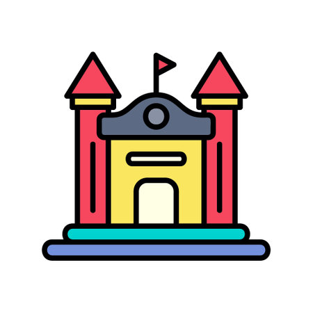 Castle icon, vector illustration, filled design editable outline.のイラスト素材