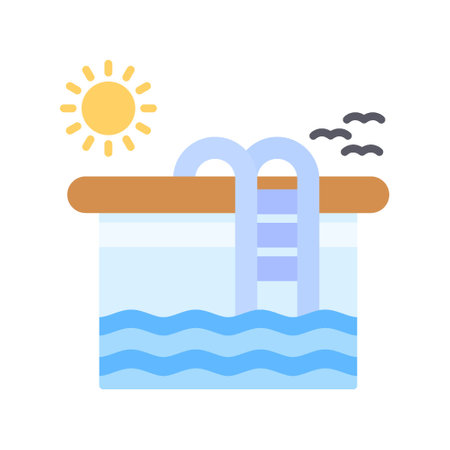 Swimming Pool Creative Icons Designのイラスト素材