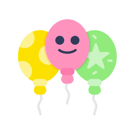 Balloons icon vector isolated on white background for your web and mobile app design, Balloons logo conceptのイラスト素材