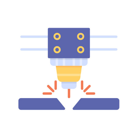Laser Cutting Machine Creative Icons Designのイラスト素材