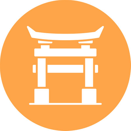 Torii Gate Icon on the white background. Vector Illustration.のイラスト素材