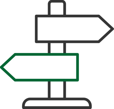 Illustration of a signpost icon isolated on a white background.のイラスト素材