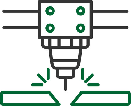 Laser Cutting Machine Creative Icons Designのイラスト素材