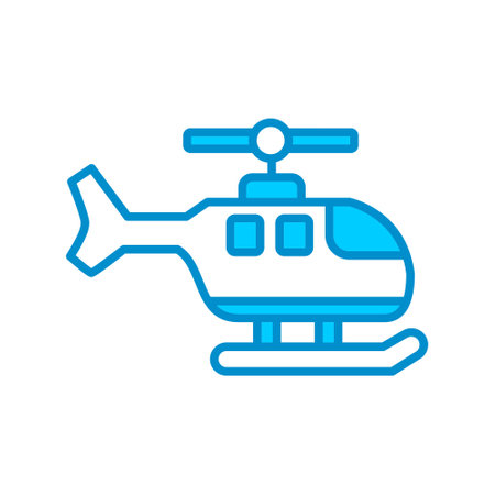 Helicopter blue icon on white background for web and mobile designのイラスト素材