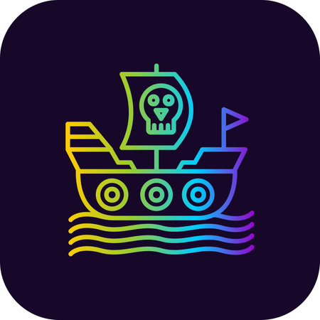 Pirate Ship Creative Icons Designのイラスト素材