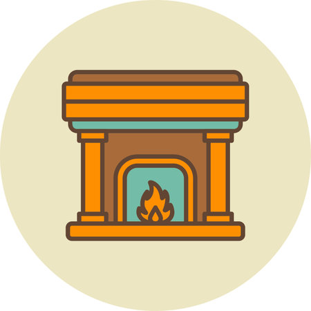 Fireplace Creative Icons Designのイラスト素材