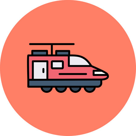 Electric Train Creative Icons Designのイラスト素材