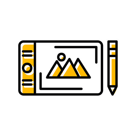 Graphic Tablet Creative Icons Designのイラスト素材